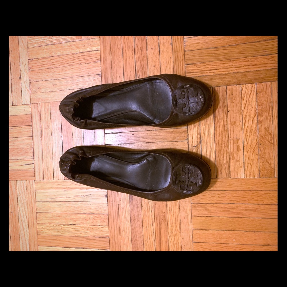Tory Burch Brown Leather Reva Flats Size 9